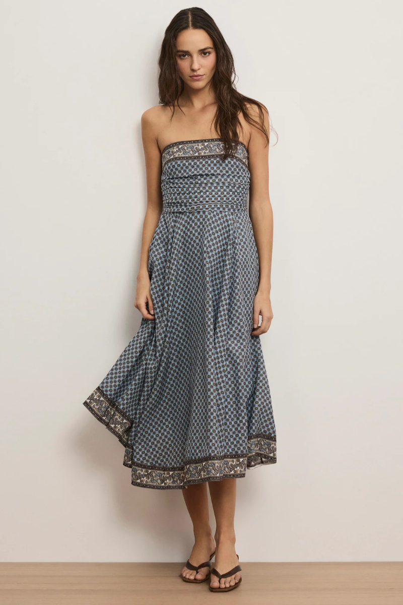 Lana Scarf-Print Midi Dress