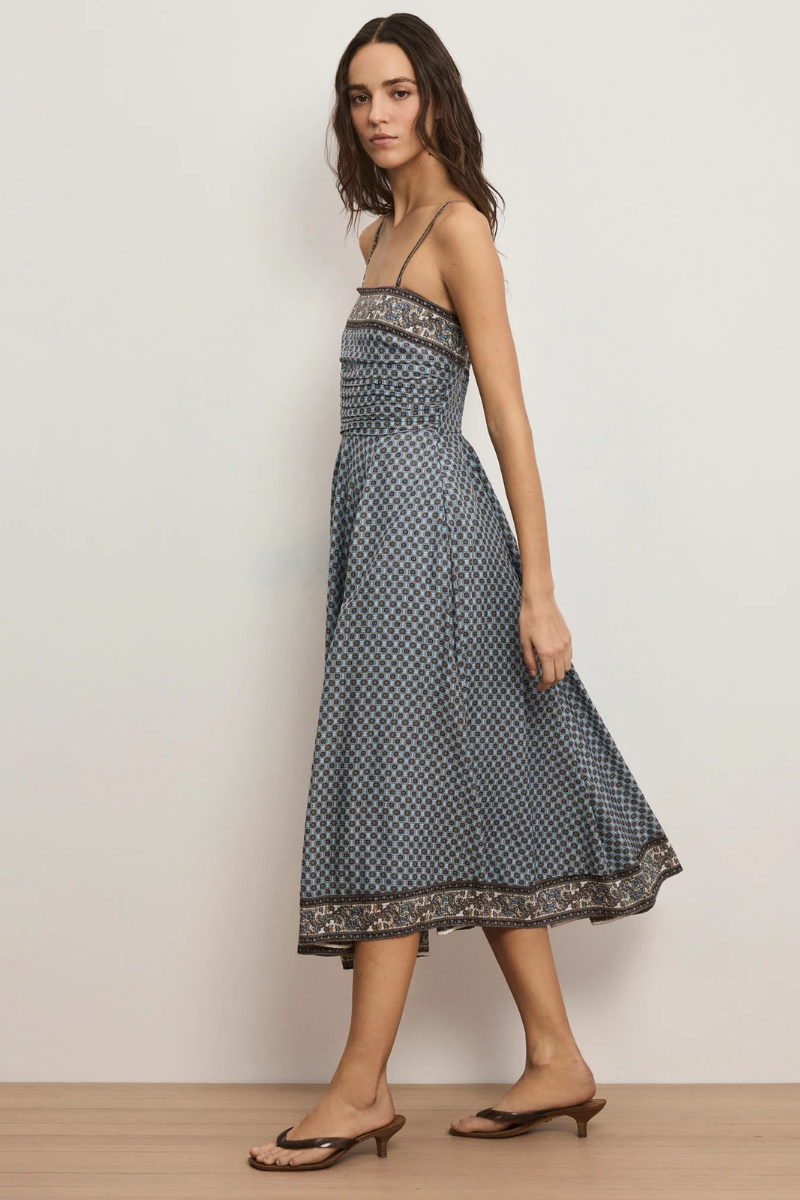 Lana Scarf-Print Midi Dress