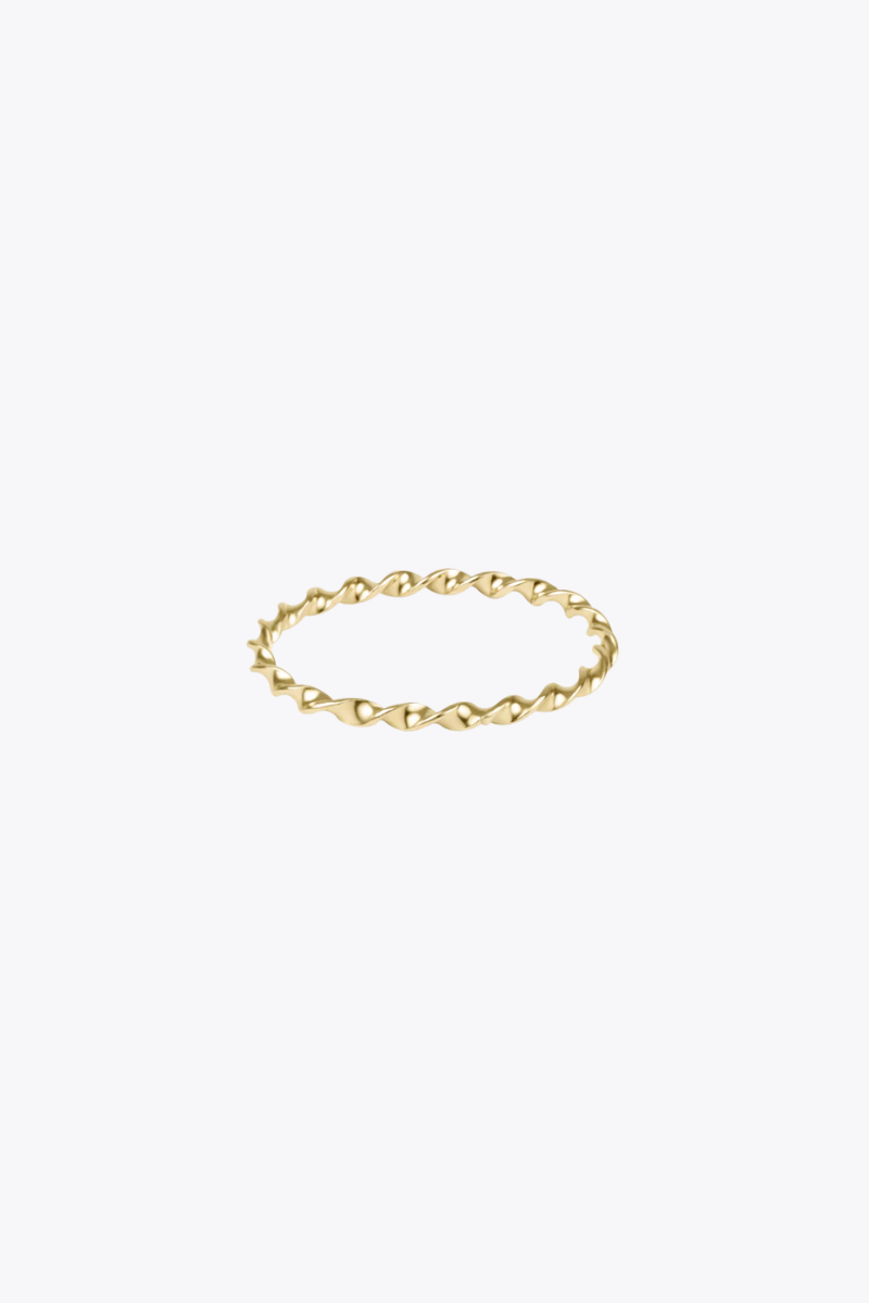 Classic Gold Twisted Thin Band Ring - Size 8