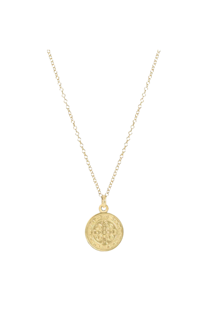 16" Necklace Gold - Blessing Gold Disc