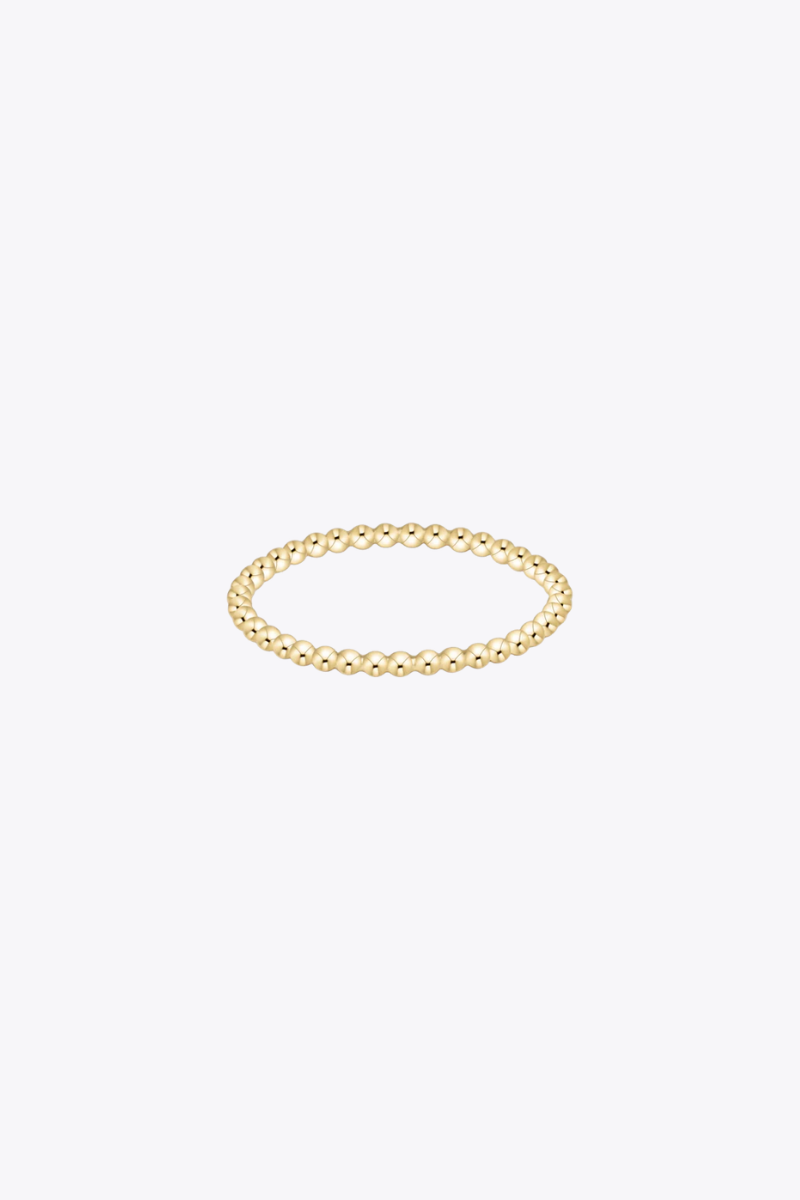 Classic Gold 1.5mm Beaded Ring - Size 8