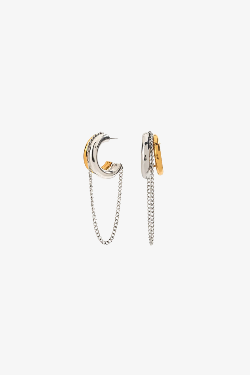 Blaine Two Tone Chain Hoop