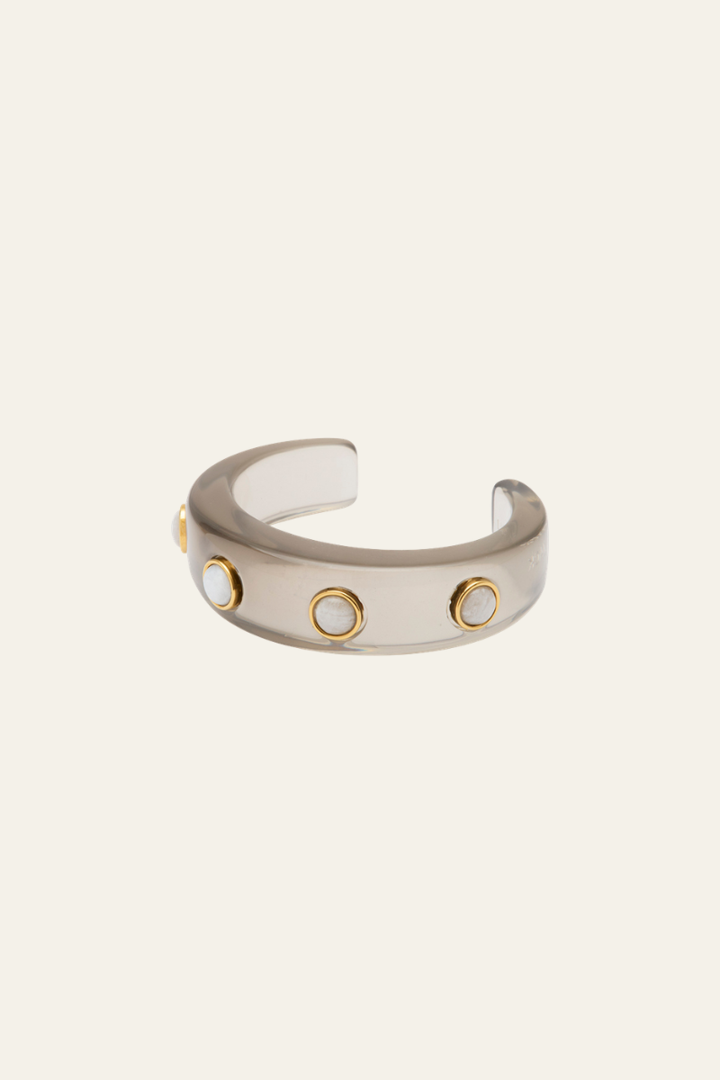 Moonstone Deep Grey Resin Bangle
