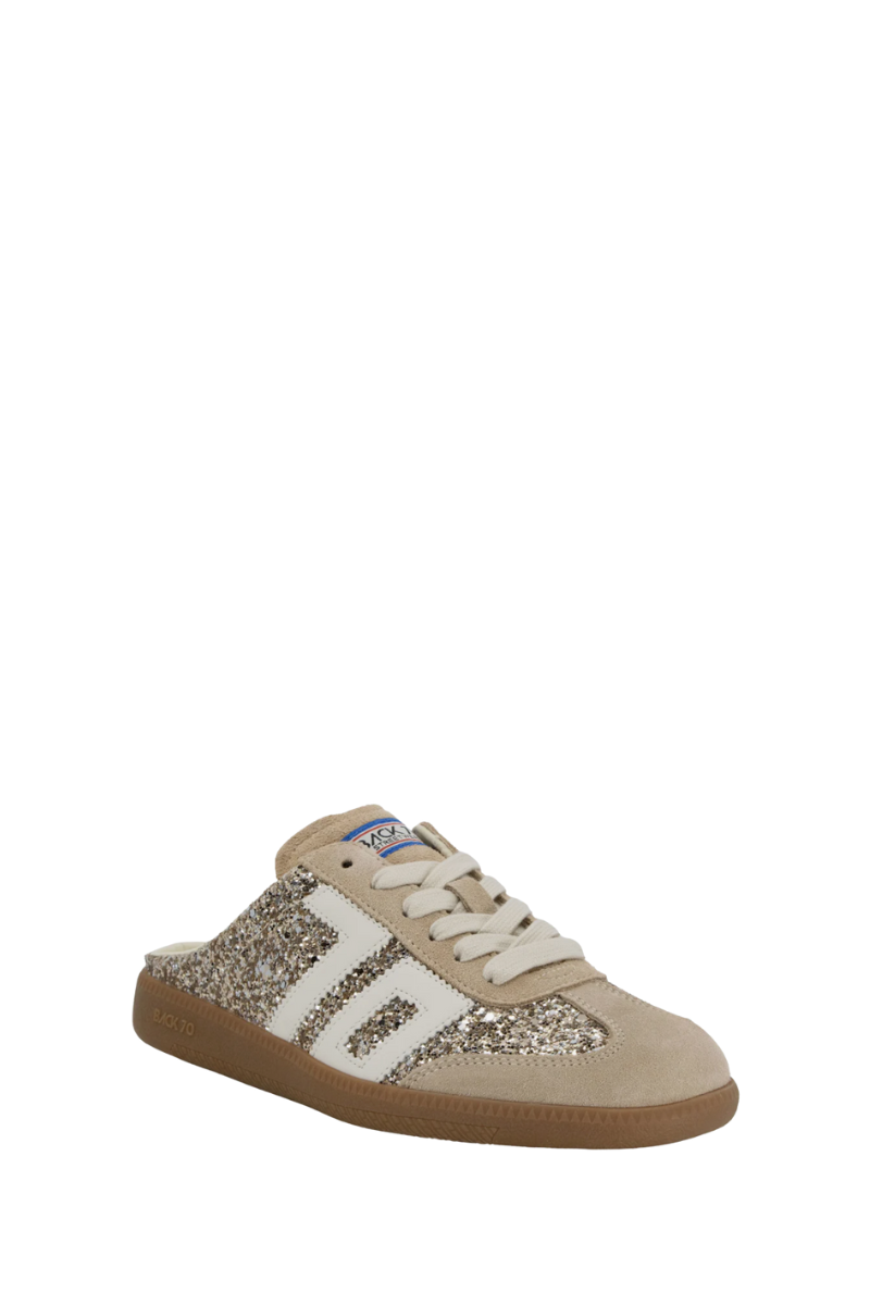 Back 70 Streetwear Easter in Glitter Gold Backless Sneaker