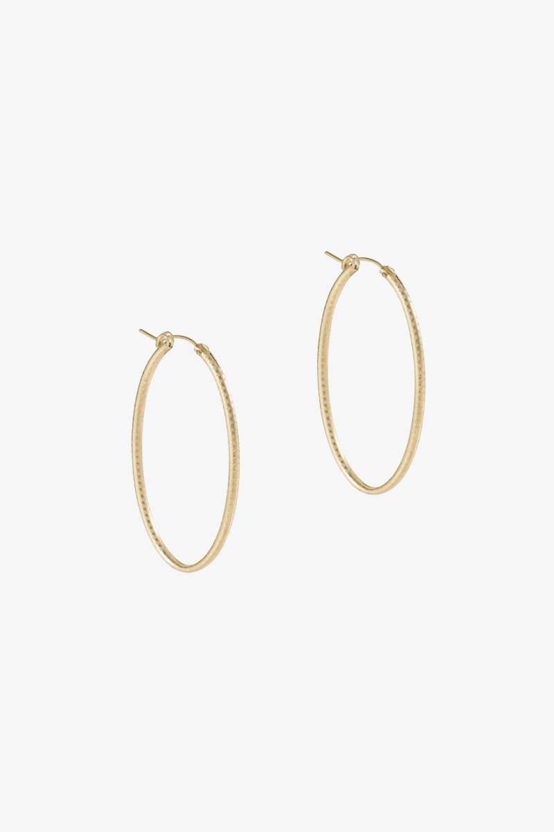 Oval Gold 2" Post Hoop - Textured
