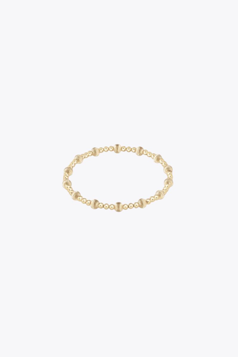 Dignity Sincerity Pattern 5mm  Bead Bracelet - Gold