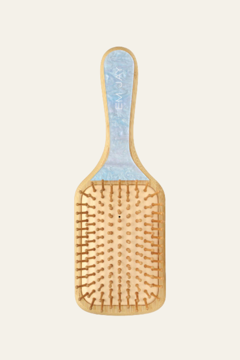 Bamboo Paddle Brush in Blue Sugar
