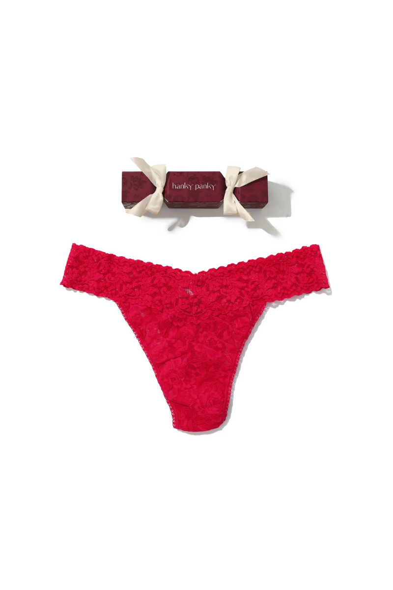 Signature Lace® Original Rise Thong Holiday Cracker Beet Juice Red