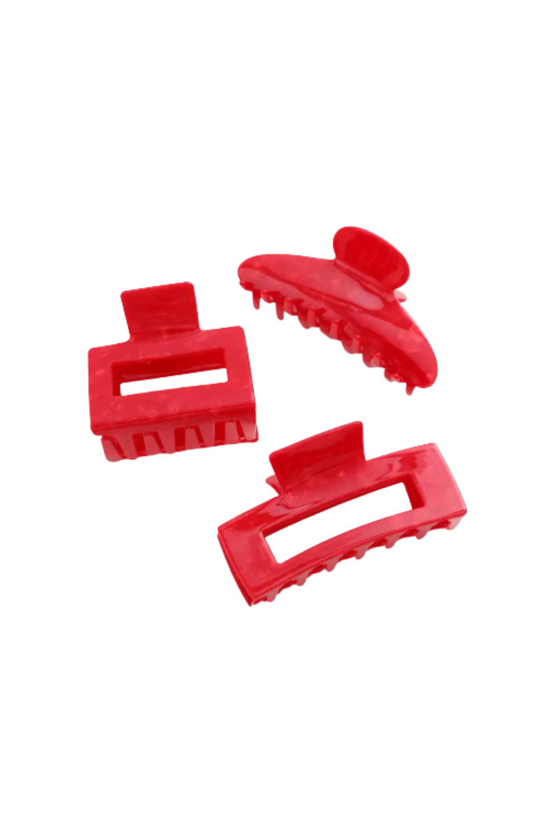 Cherry Red Claw Clip Oval