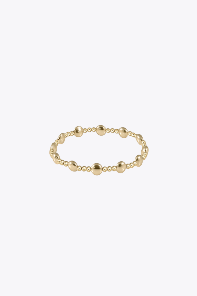 Honesty Gold Sincerity Pattern  6mm Bead Bracelet