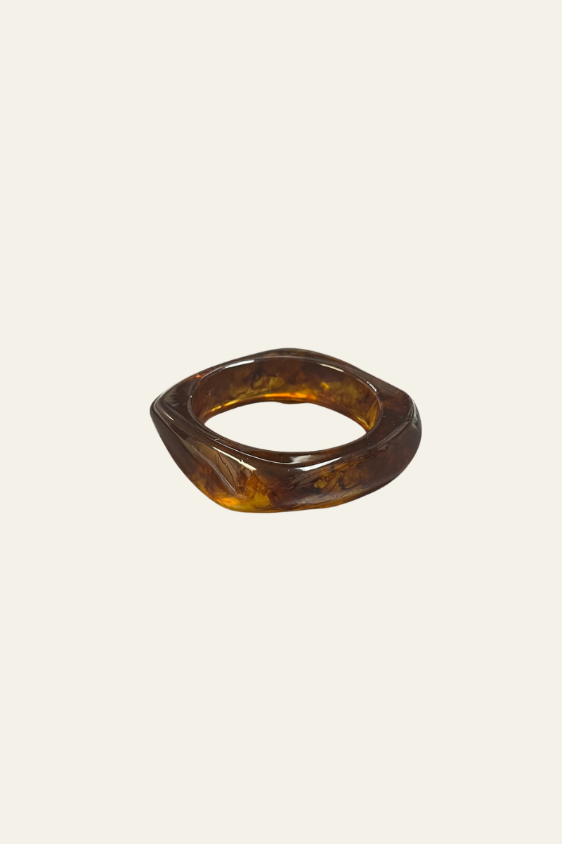 Freeform Acrylic Resin Bracelet - Amber