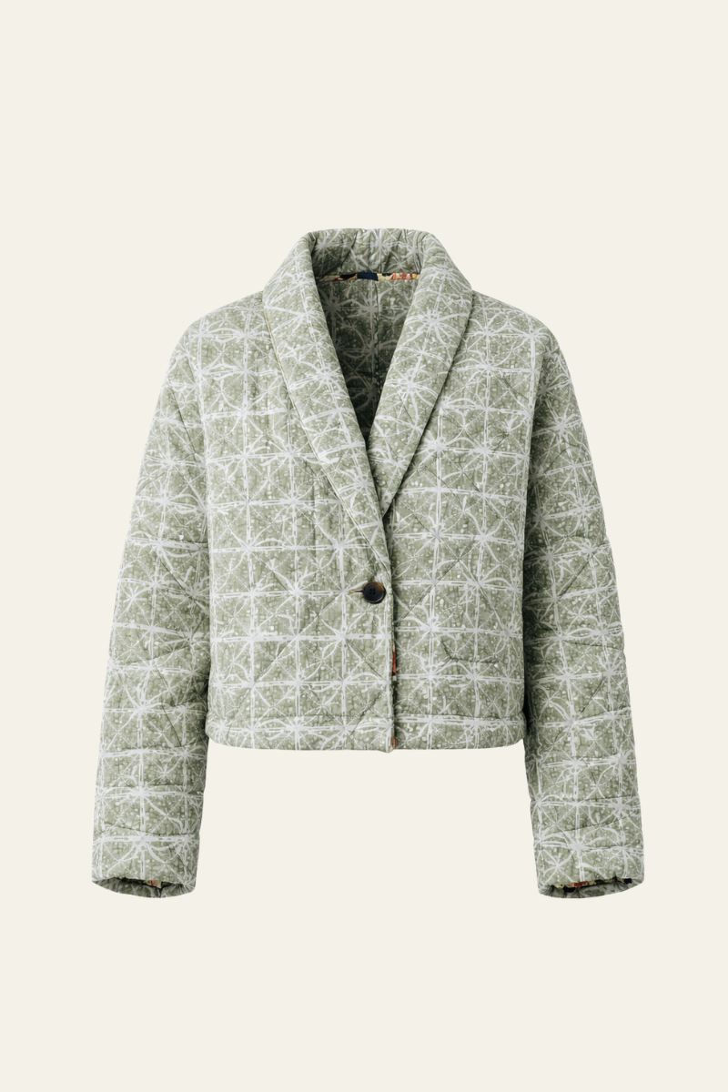 Shawl Collar Jacket Reversible Coral Vines