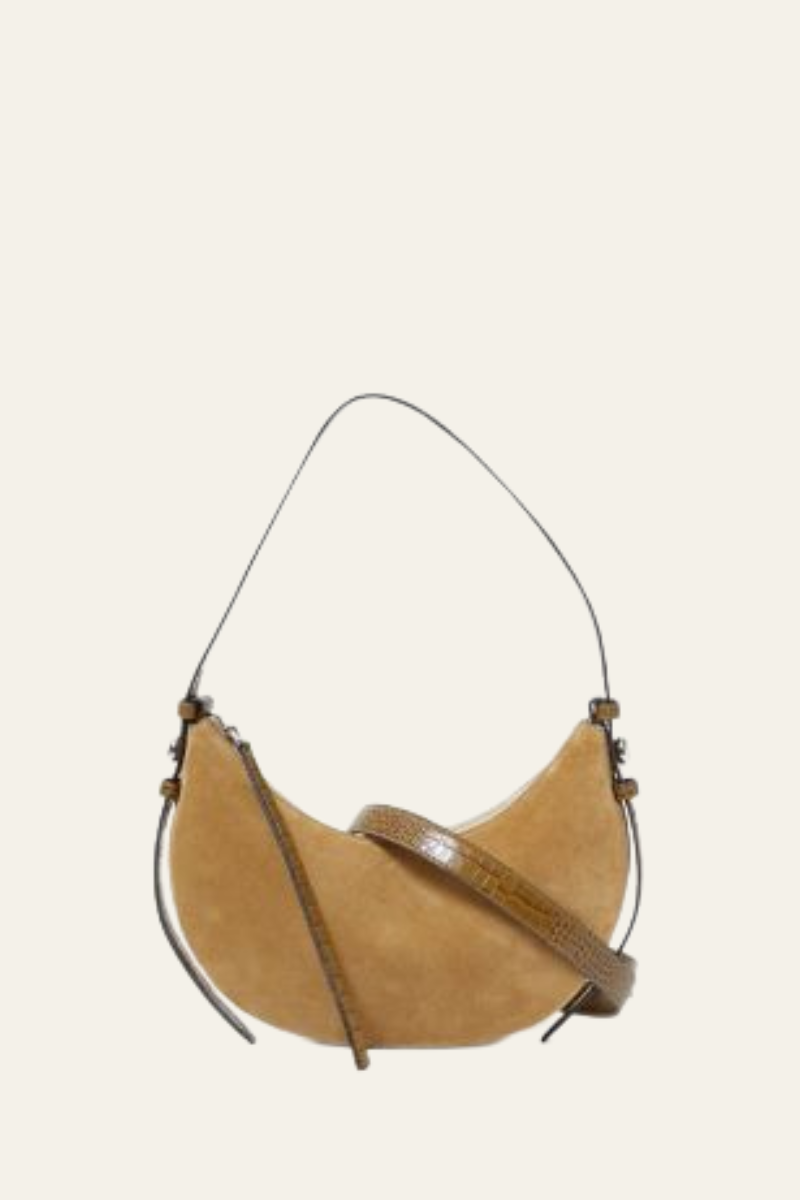 Romy Suede Half Moon Bag