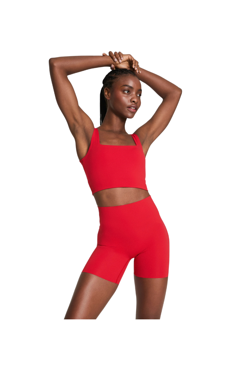 Get Moving Cropped Square Neck Shelf Tank