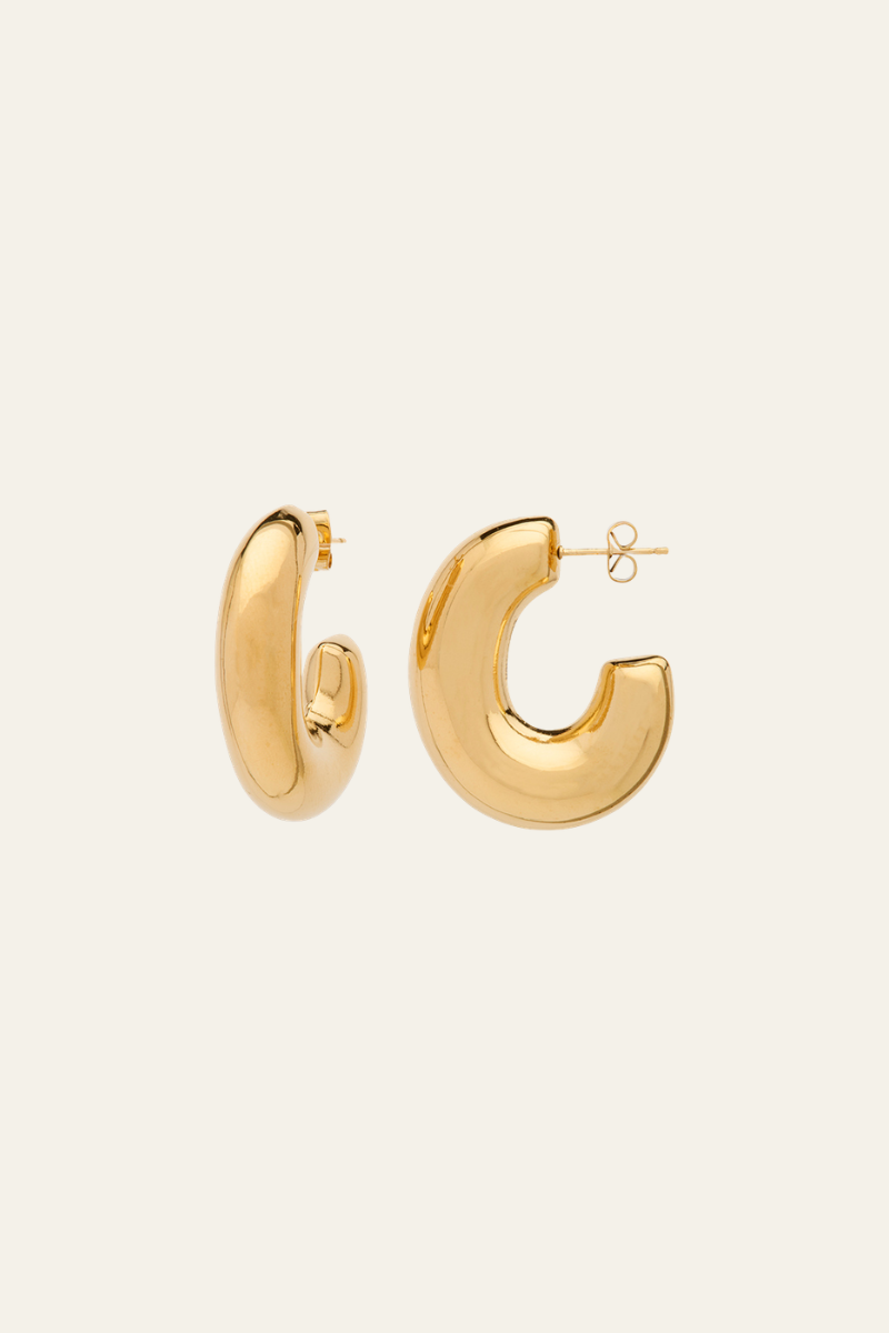 Gold Oval Hoops