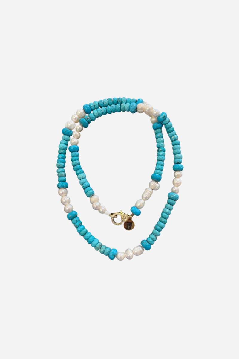 Howlite + Pearl Long Necklace