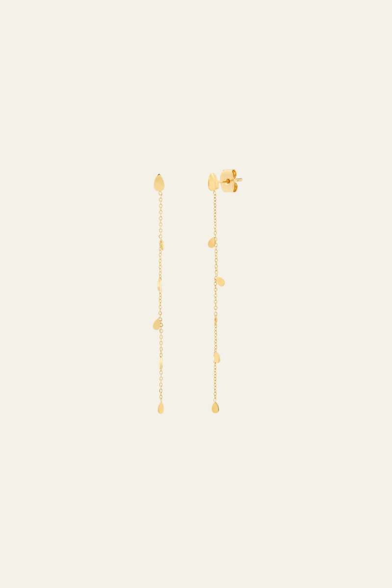 Chain Dangle Earrings With Teardrop Charms