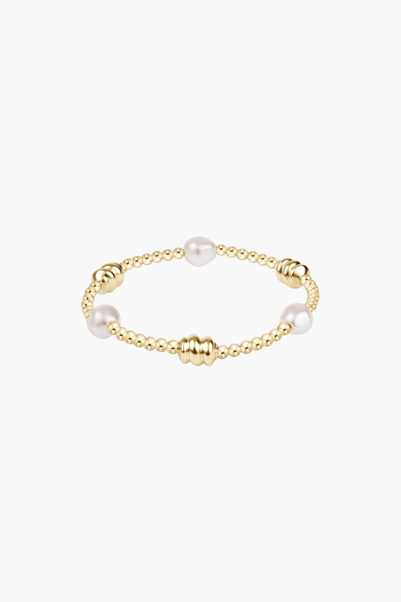 Admire Gold & Admire Pearl 3mm Gold Bracelet