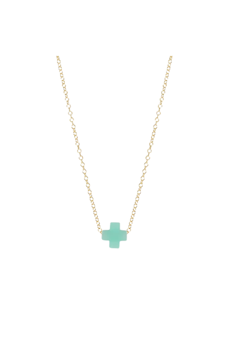 16" Necklace Gold - Signature Cross Mint