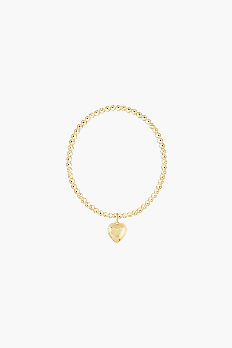 EXTENDS Classic Gold 3mm Bracelet - Love Plush Gold Charm