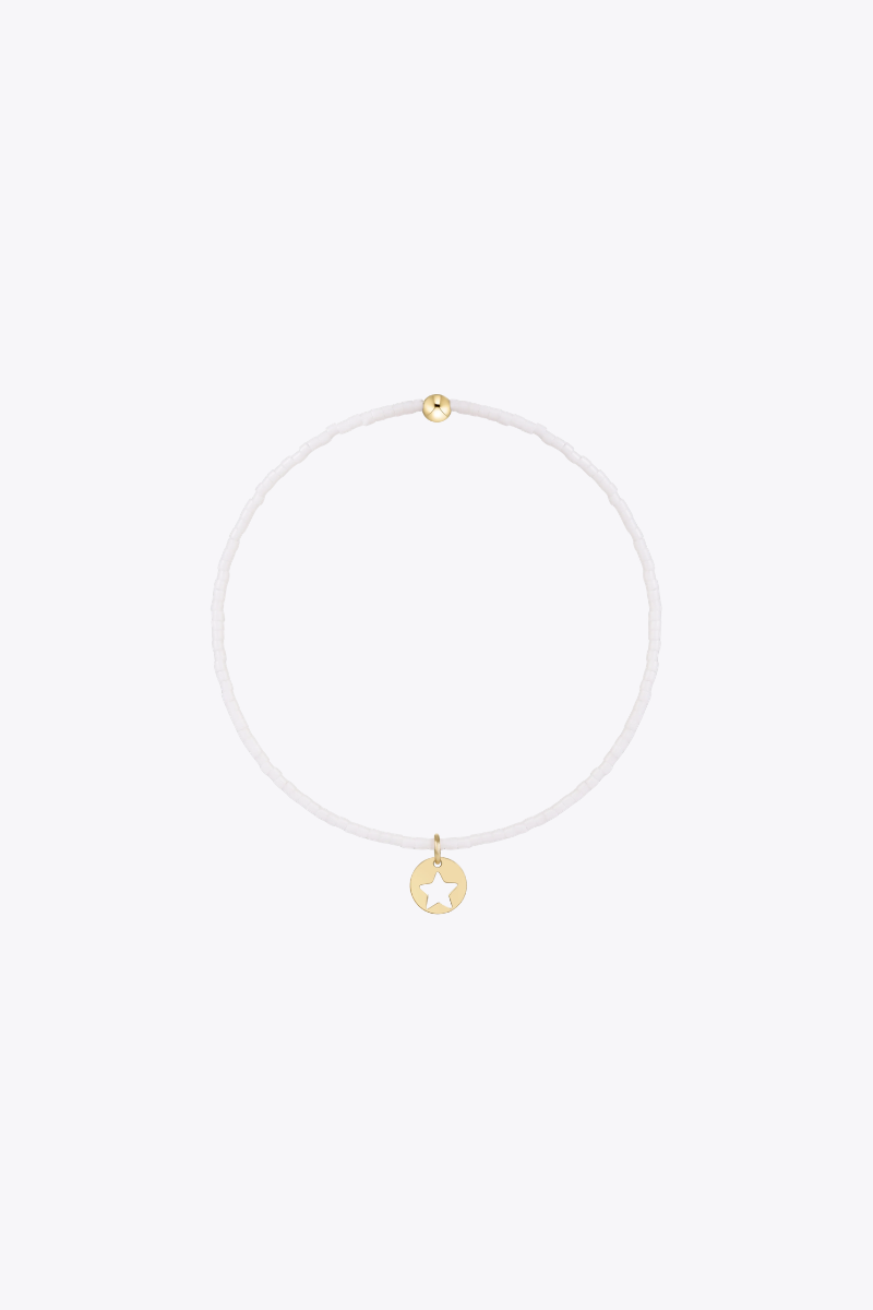 Extends Hope Classic Bracelet - White - Star Small Gold Disc