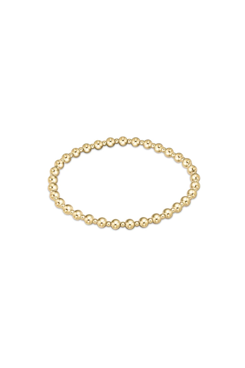 Classic Grateful Pattern 4mm Bead Bracelet Gold