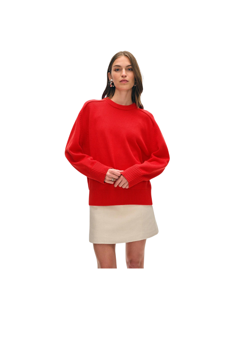 Organic Cotton Saddle Sleeve Crewneck