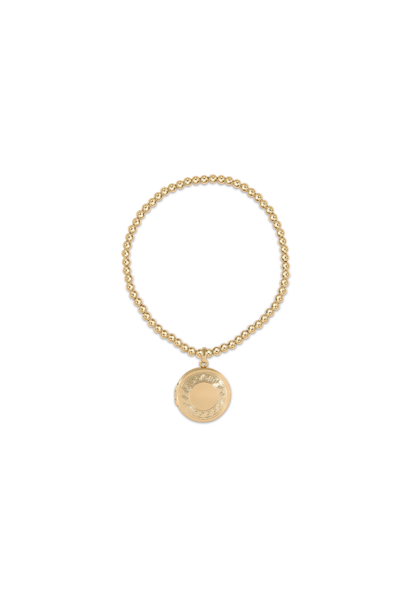 Classic Gold 3mm Bead Bracelet - Cherish Small Gold Locket