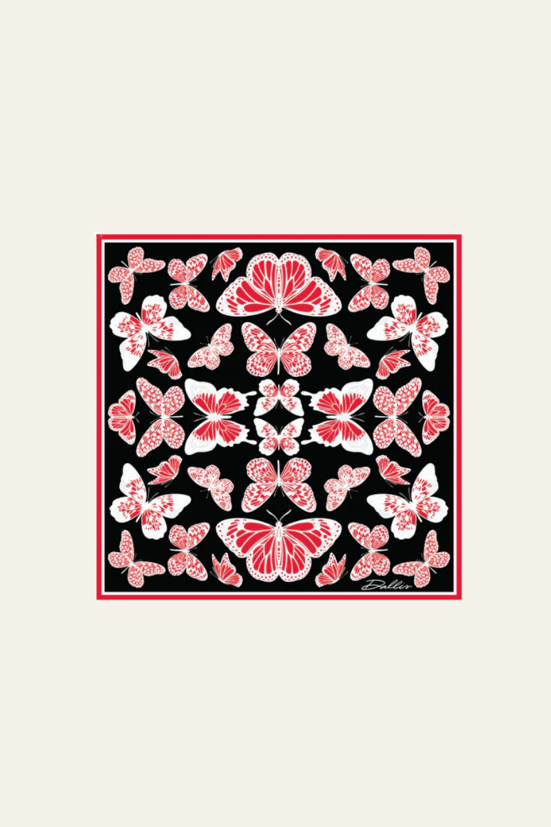The Mariposa Scarf in Black & Red