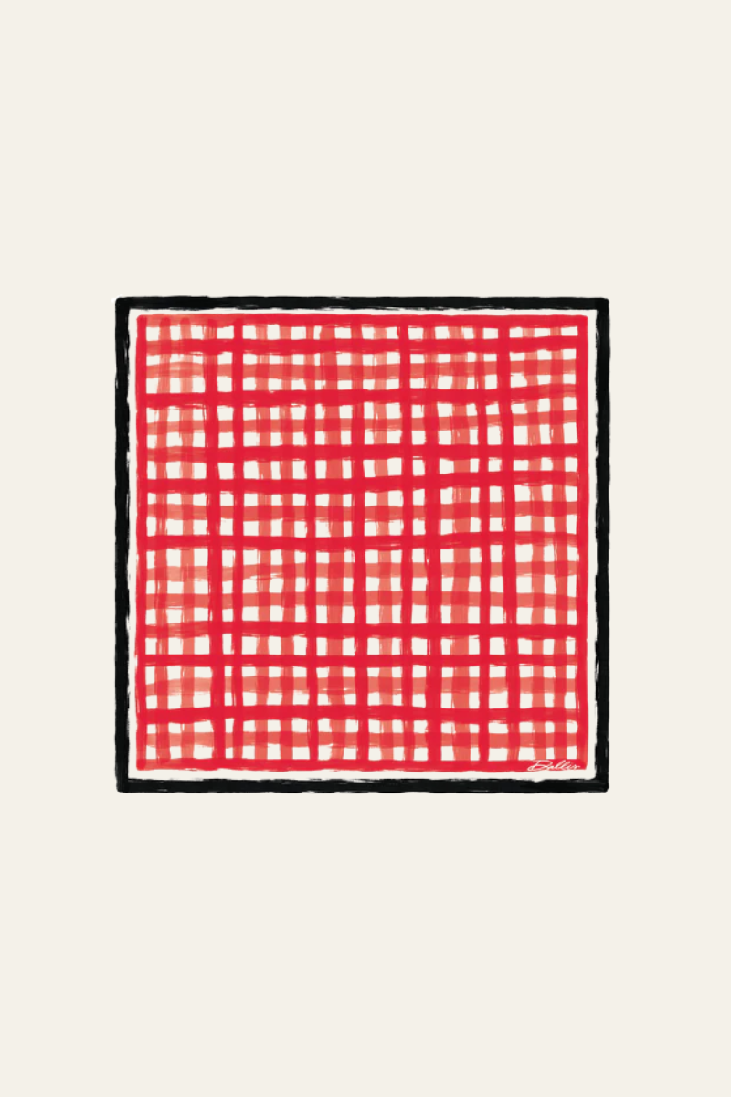 Tailgate Check Scarf in Red & Black