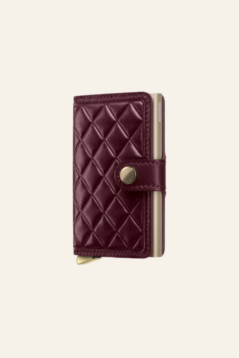Premium Miniwallet - Emboss Diamond Bordeaux