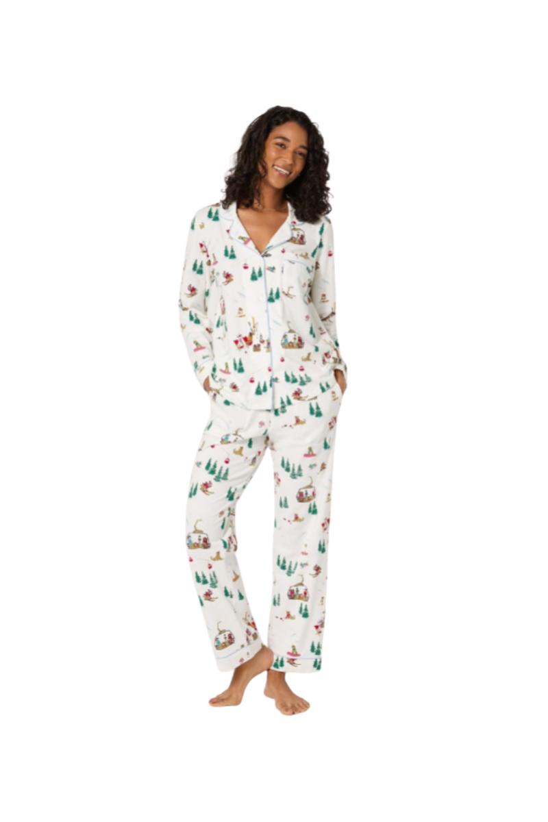 Ski Pups Long Sleeve Classic Stretch Jersey Pj Set