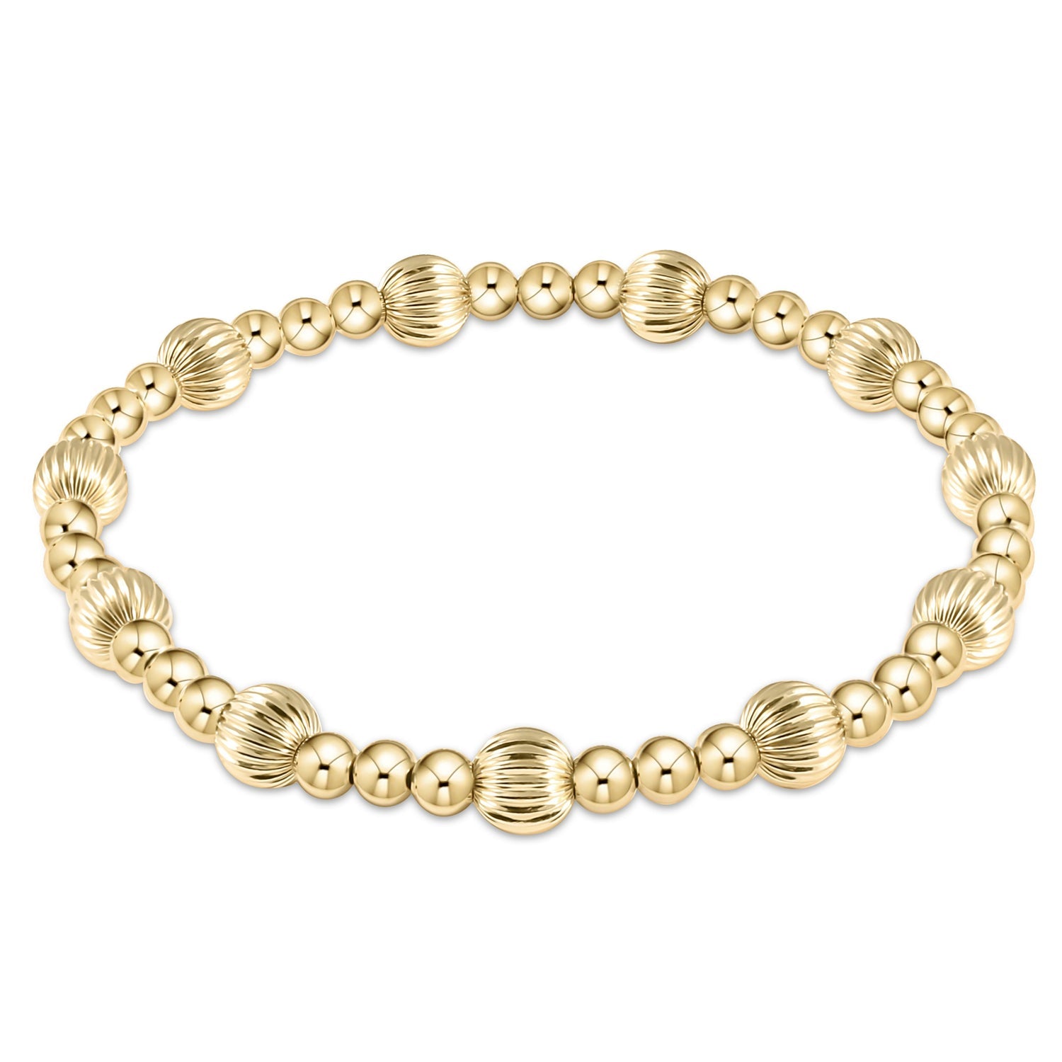 Dignity Sincerity Pattern 6mm  Bead Bracelet - Gold