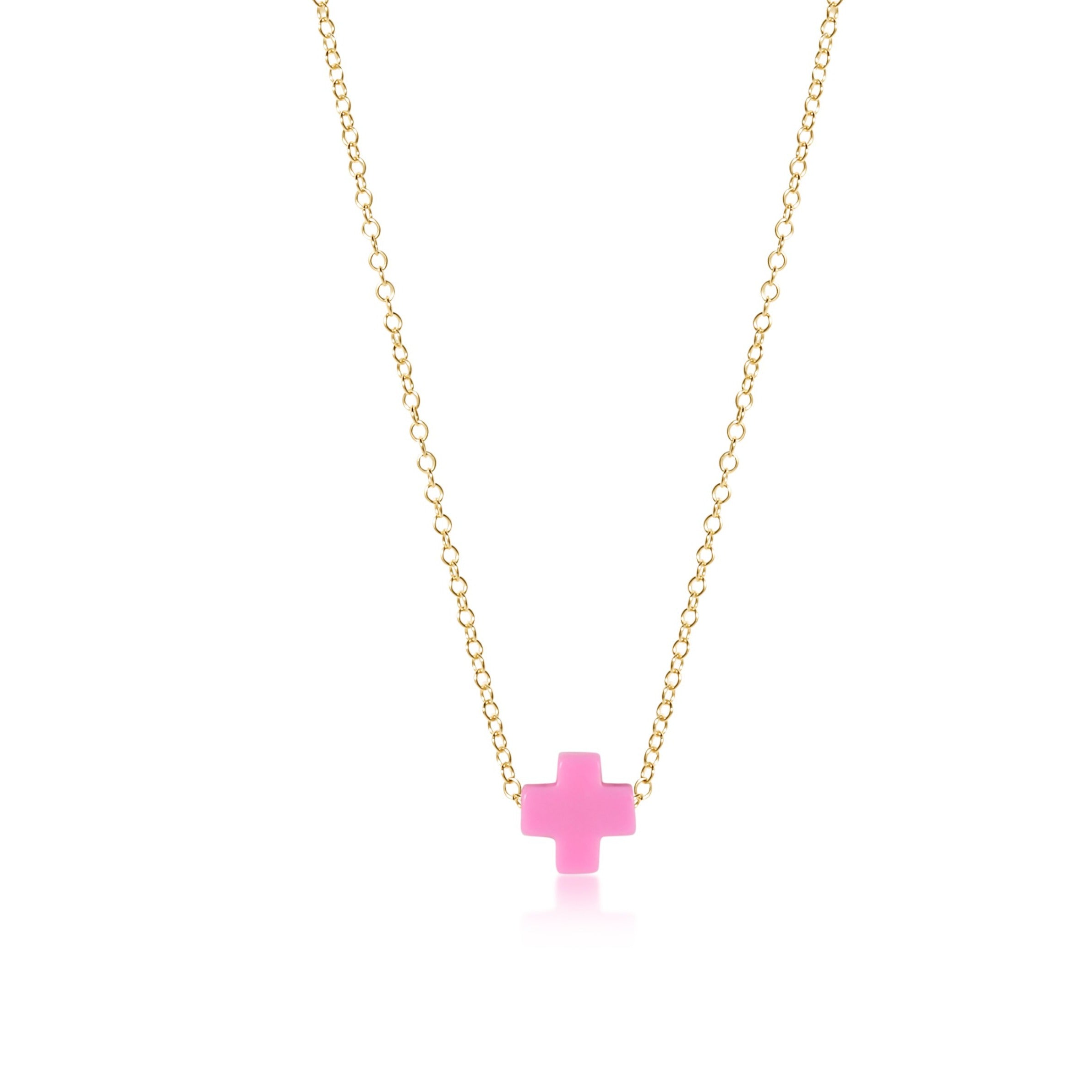 16" Necklace Gold - Signature Cross Onyx