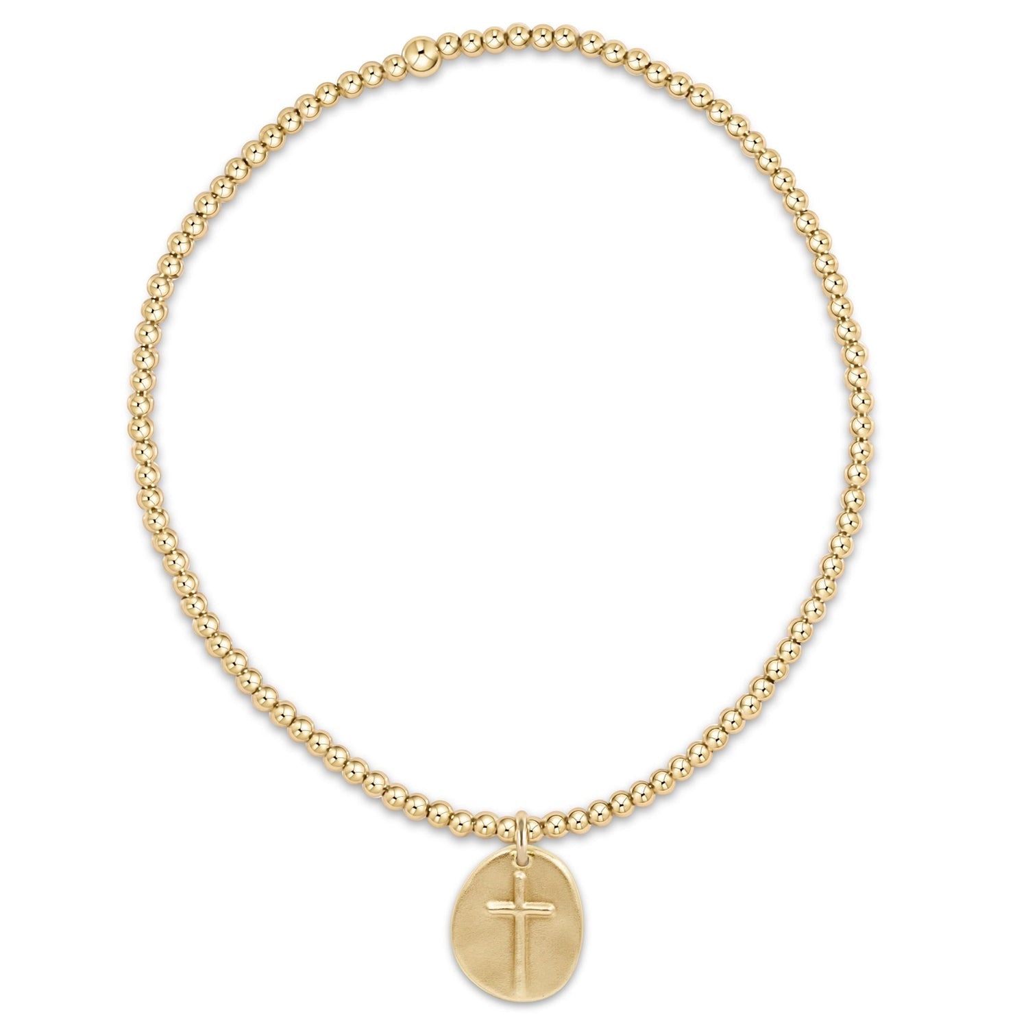 Classic Gold 2mm Bead Bracelet - Inspire Love Small Gold Charm