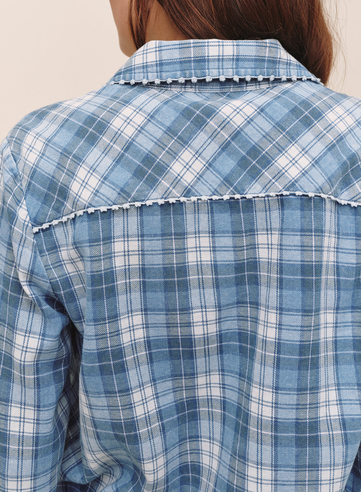 B20462-M76-012 - LONG SLEEVE PINTUCK TIE WAIST SHIRT