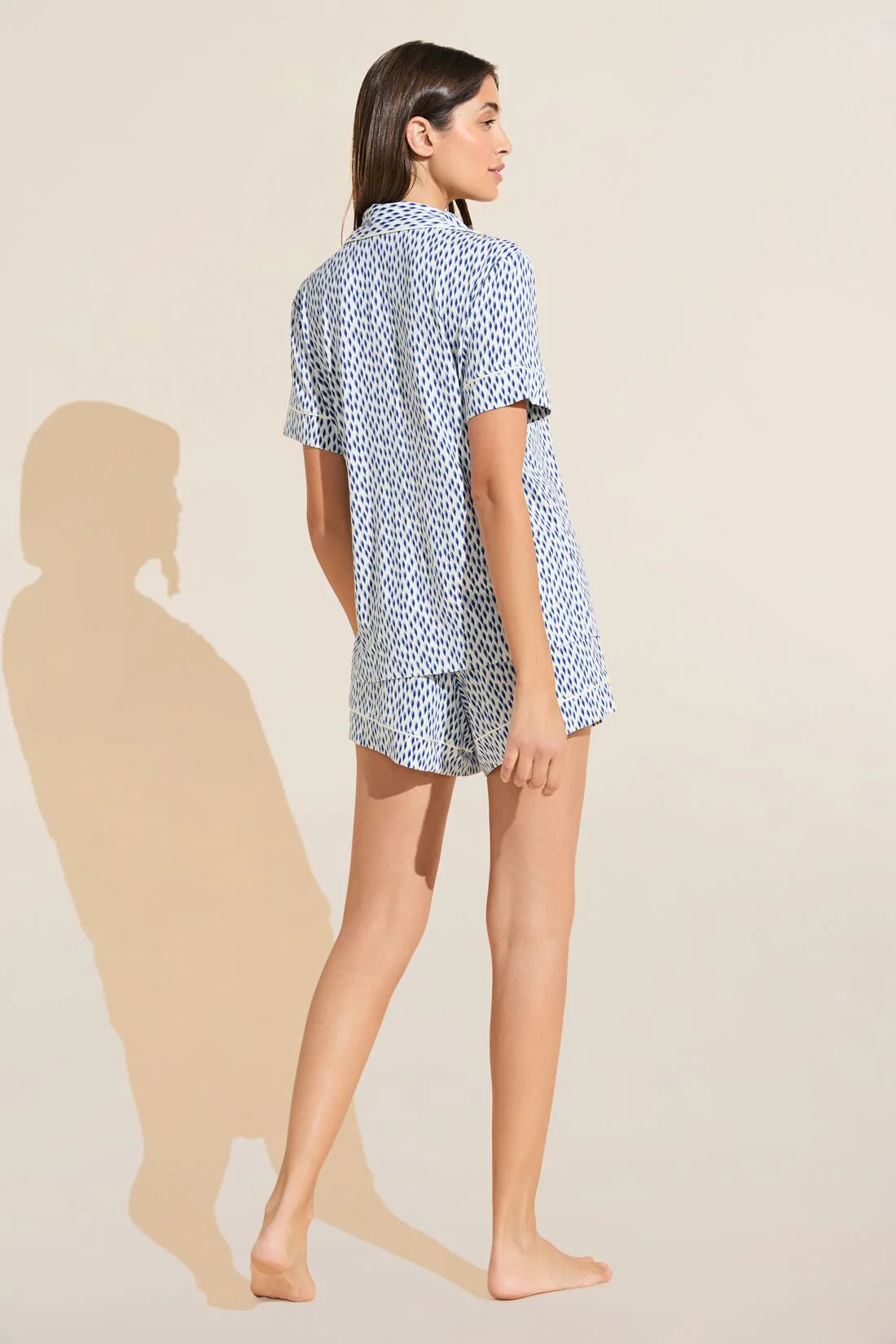 Gisele Printed Tencel Whip Stitch Short PJ Set