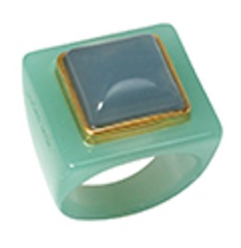 Jade Double Square Face Ring