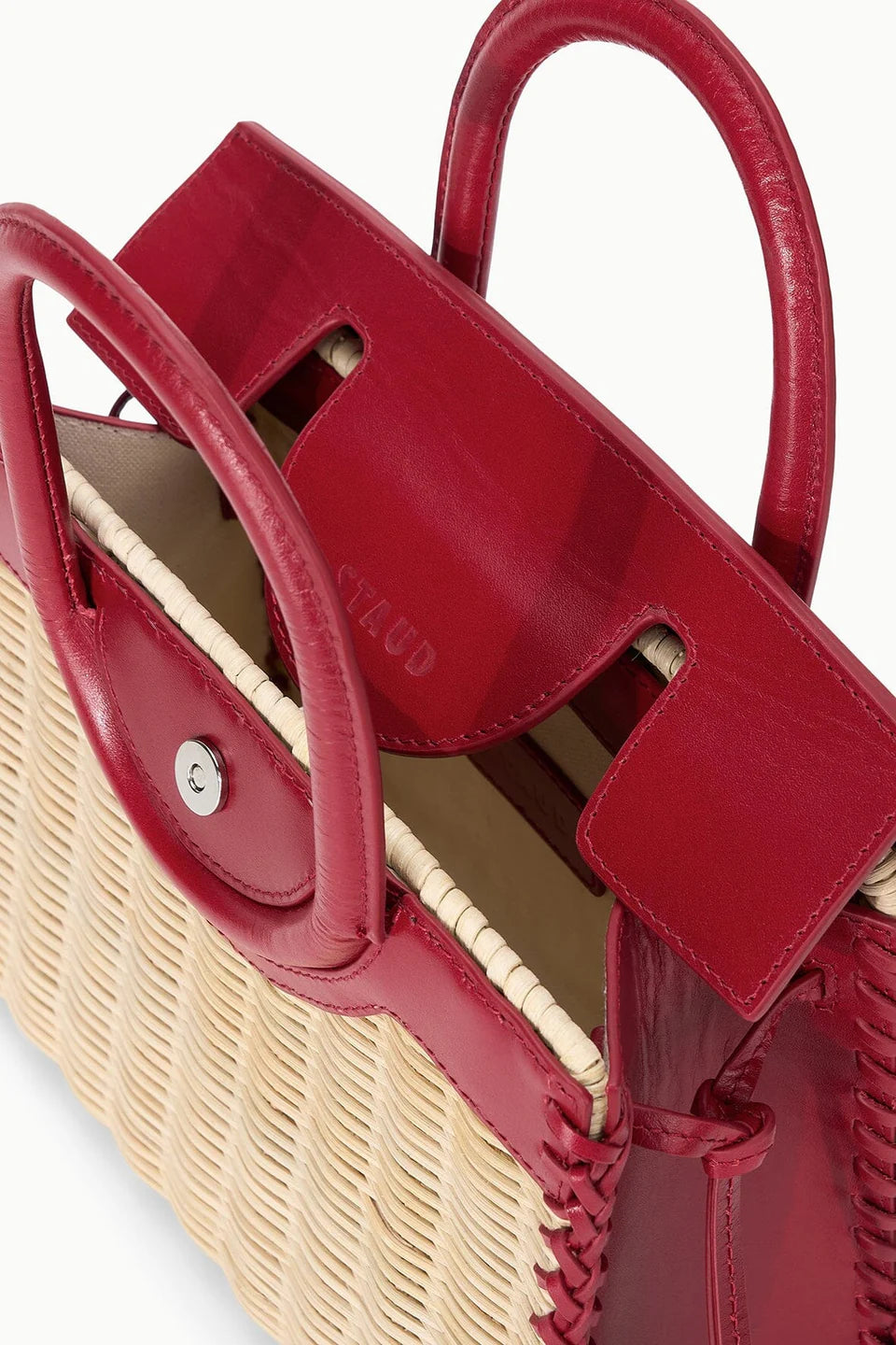 Maude Mini Wicker Carryall Natural/Rouge