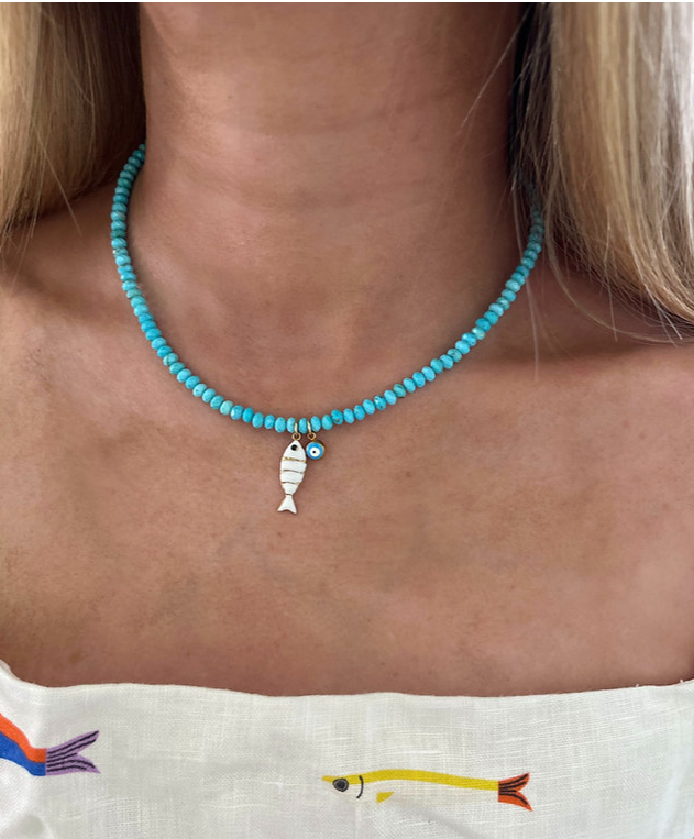 Liv James -Turquoise Fish Necklace