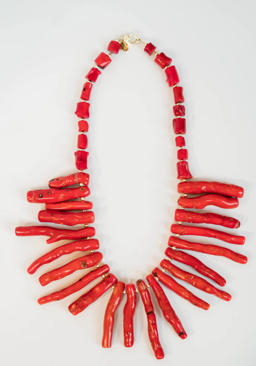 Red Coral Collar Necklace
