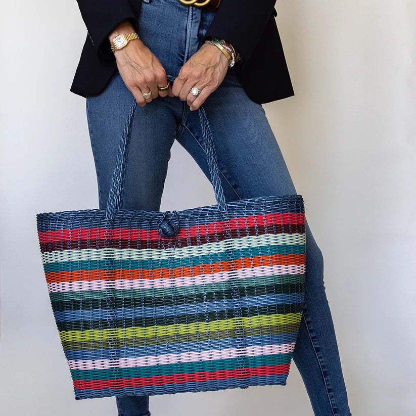 Medium Multi Stripe Bright Tote