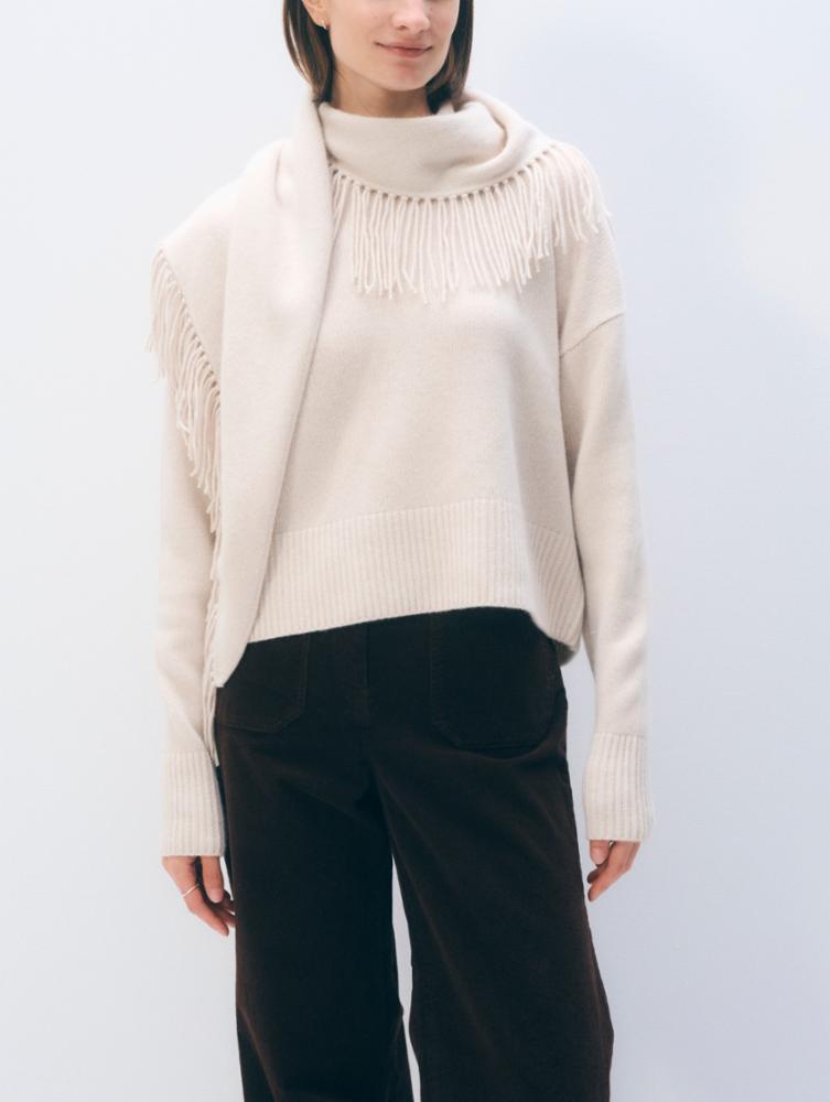 CASHMERE BLEND SCARF SWEATER
