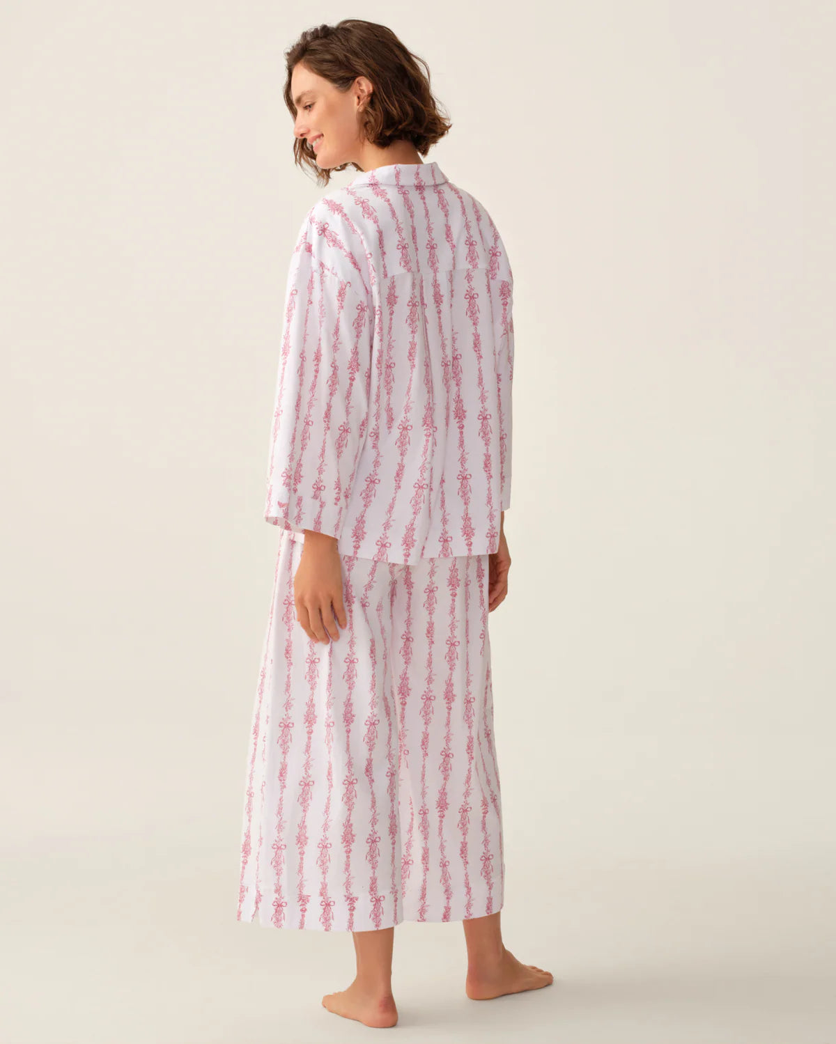 Women's Pima Olivia Wide Leg Pajama in Pink Mayfair Toile