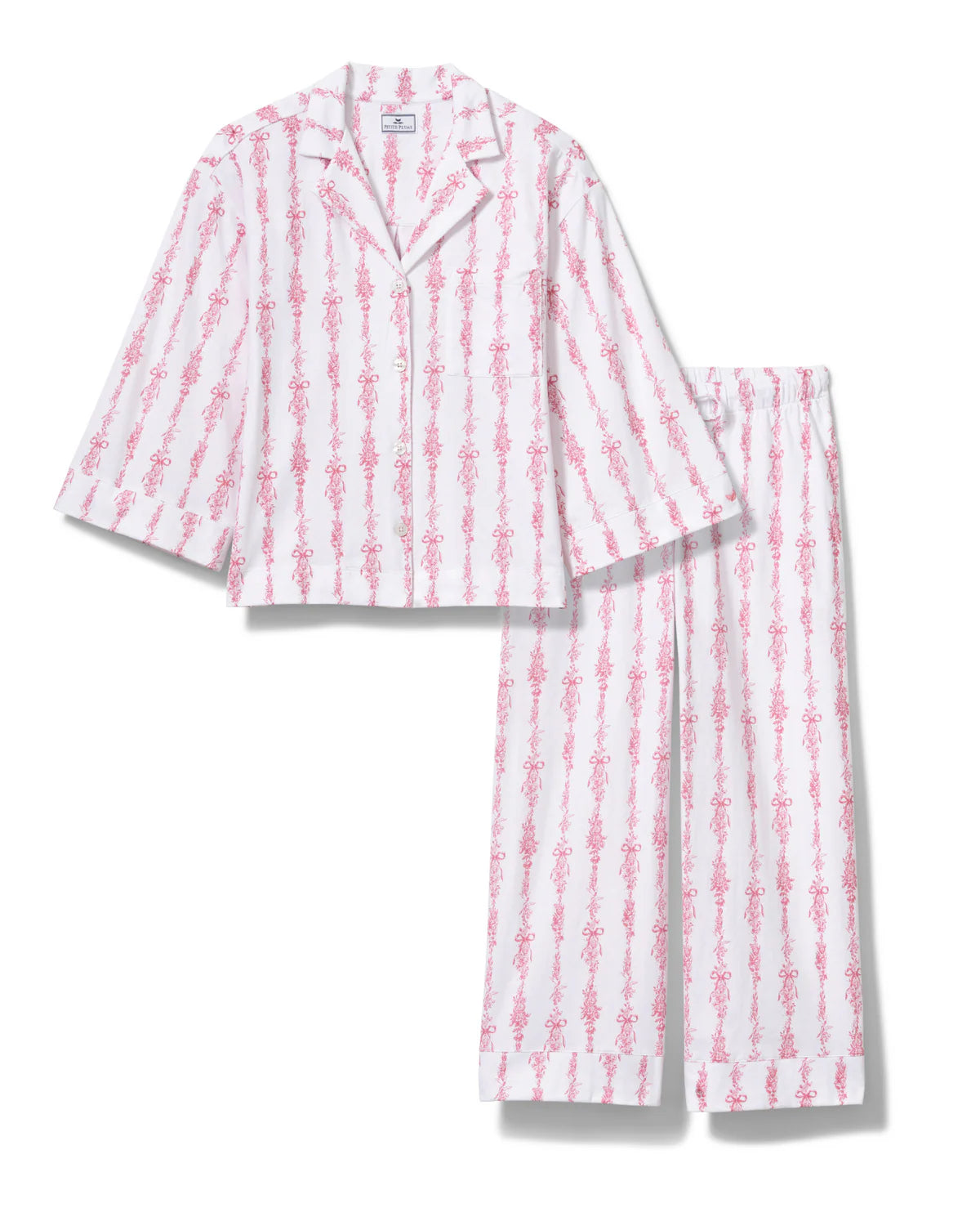 Women's Pima Olivia Wide Leg Pajama in Pink Mayfair Toile