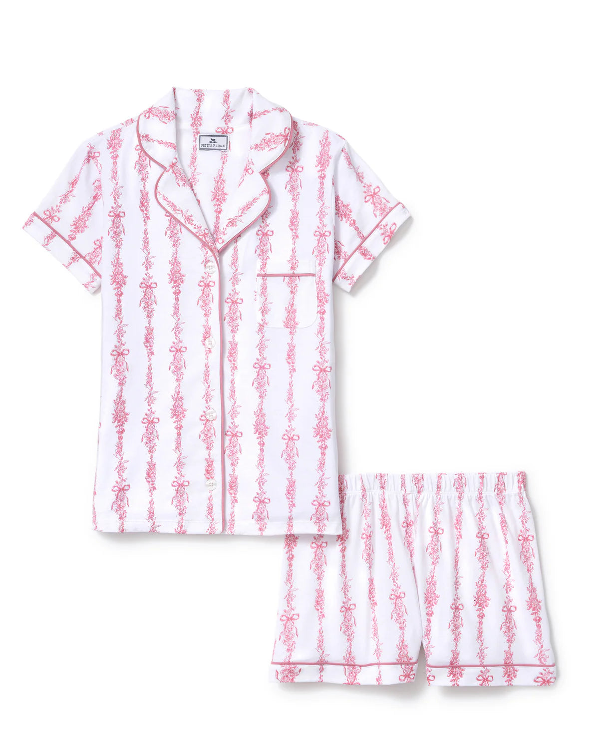 Women's Pima Shortie Set in Pink Mayfair Toile
