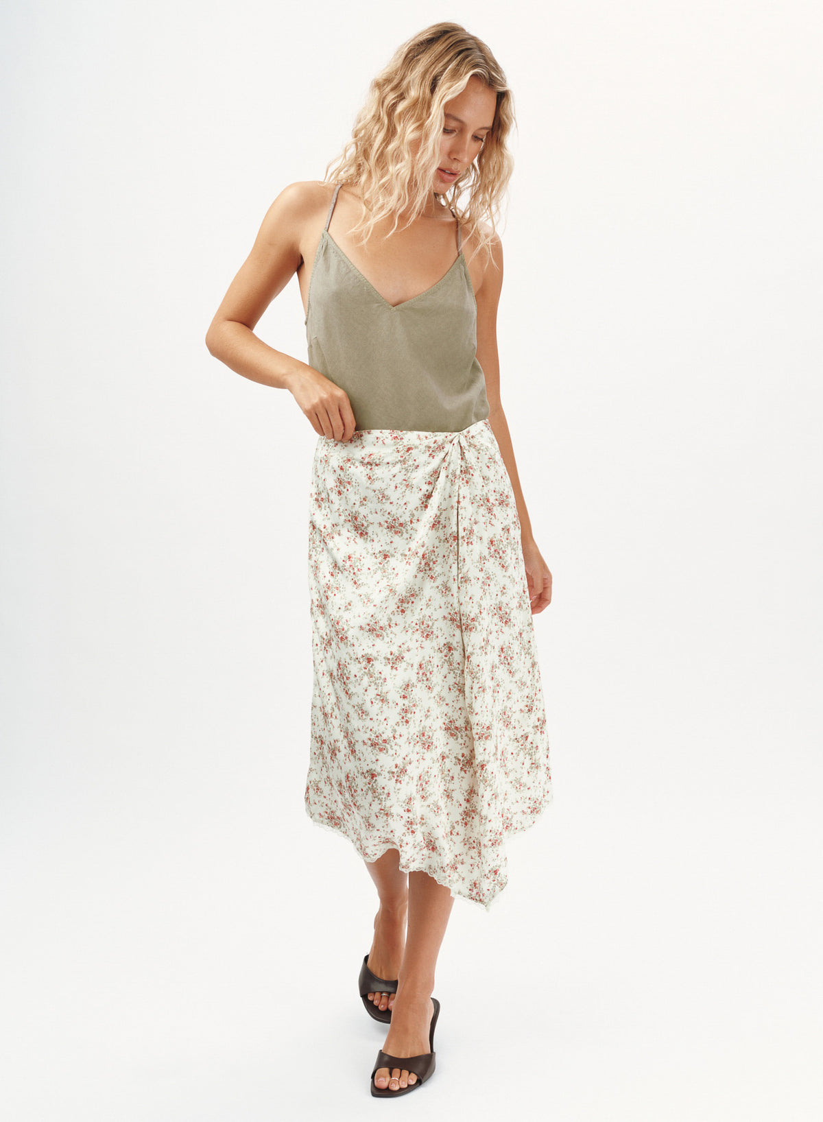 B30089-N65-304 - DRAPED MIDI SKIRT
