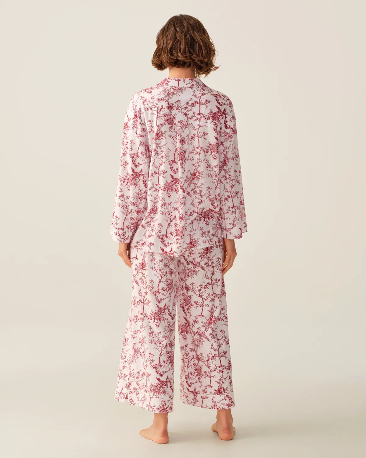 Women's Pima Olivia Wide Leg Pajama in Red Timeless Toile