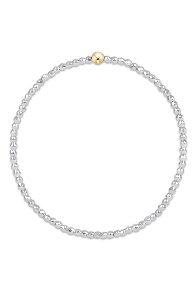 Bright Silver Faceted Hematite 2mm Bead Bracelet