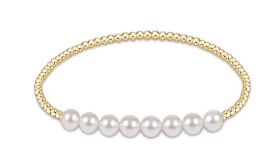 Classic Gold Beaded Bliss 2.5mm Bead Bracelet - 5mm Pearl